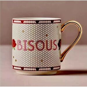 THE BISTRO TILE STONEWARE MUG: VALENTINE'S EDITION BISOUS